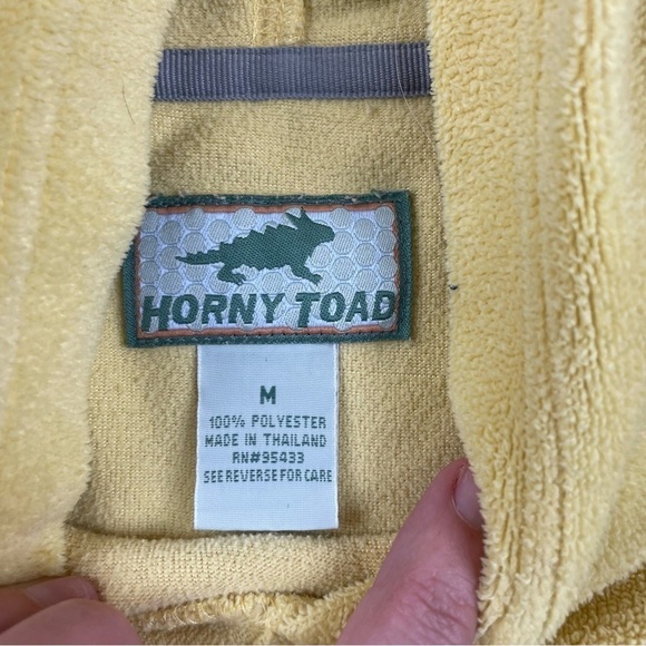 HORNY TOAD Yellow Fleece Hooded Sweatshirt size: Medium - Picture 3 of 7